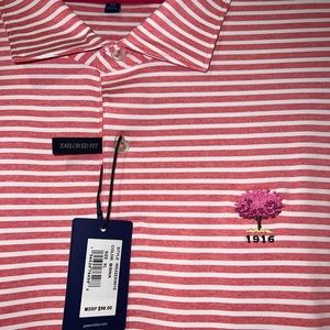 *NWT* Peter Millar Striped Golf Polo in “Red Pear”